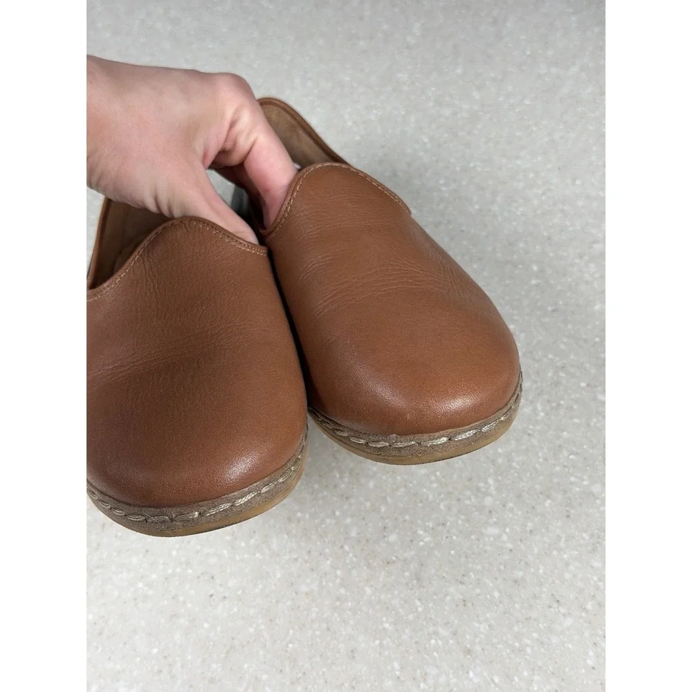 Charix Atelier Camel & Black Slip On Artisan Leather Flats Shoes‎ Sz 37 US 7
